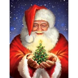 Santa Christmas Tree DIY 5D Full Round Drill Diamond Painting